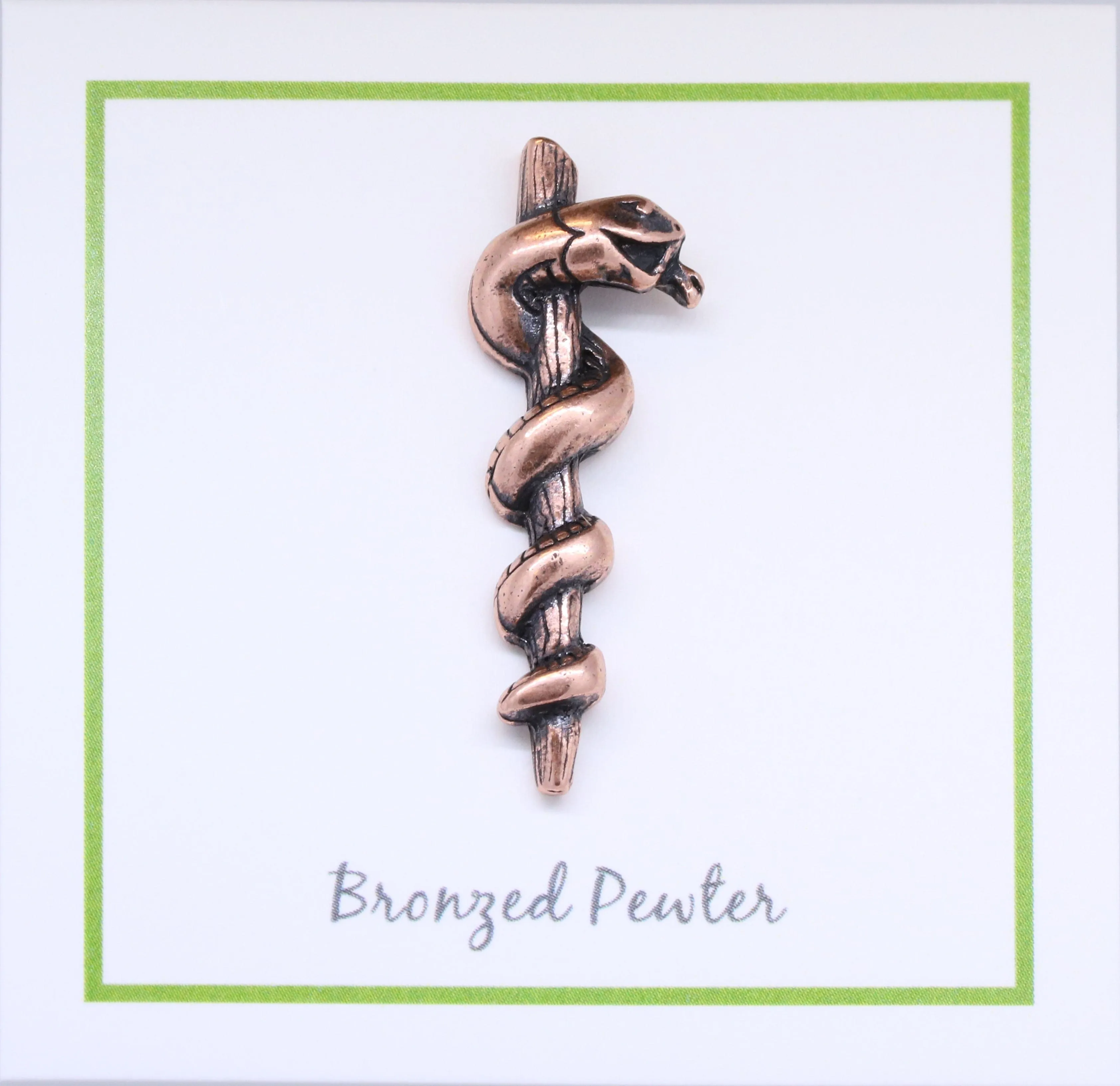 Rod of Asclepius Copper Lapel Pin