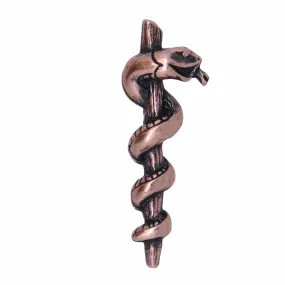 Rod of Asclepius Copper Lapel Pin