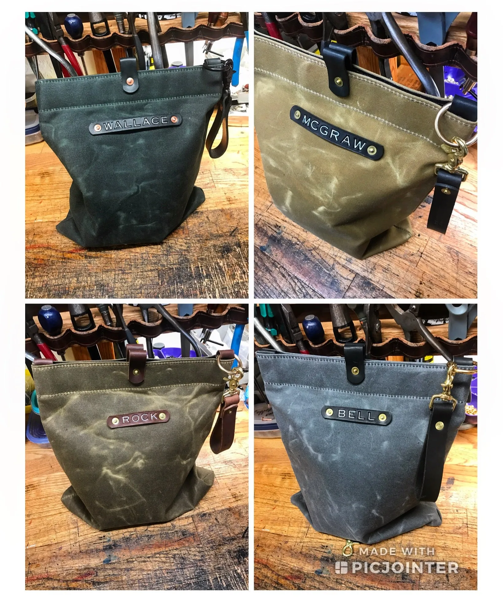 SCBA Mask / Utility Bag..Waxed Canvas and Leather ...FLEECE LINING