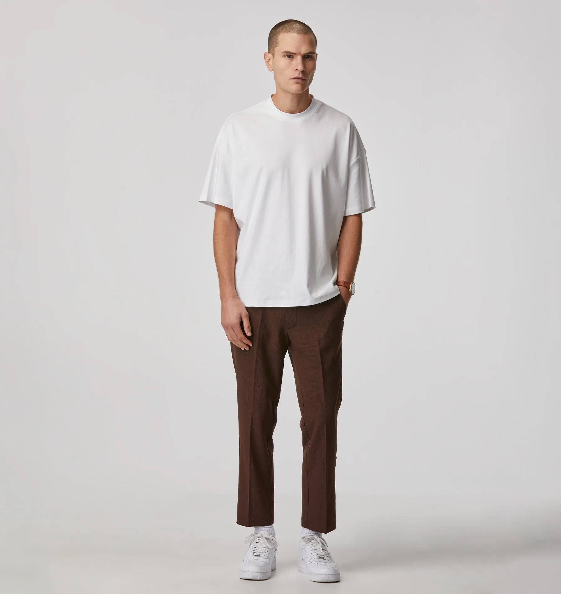 Seersucker Slim Kobe Pant - Regular - Dark Brown