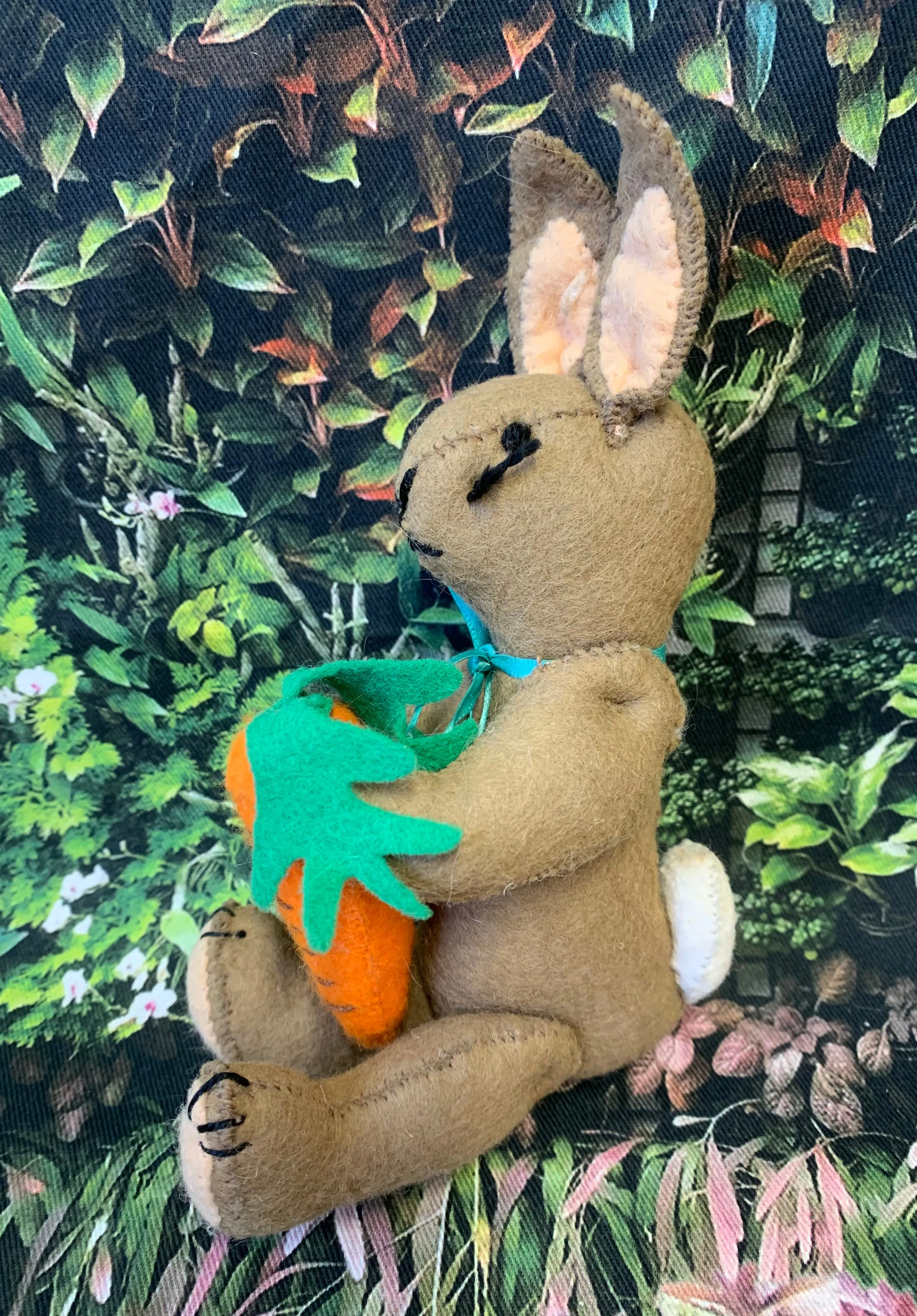 Small Vintage Handmade Felt Rabbit