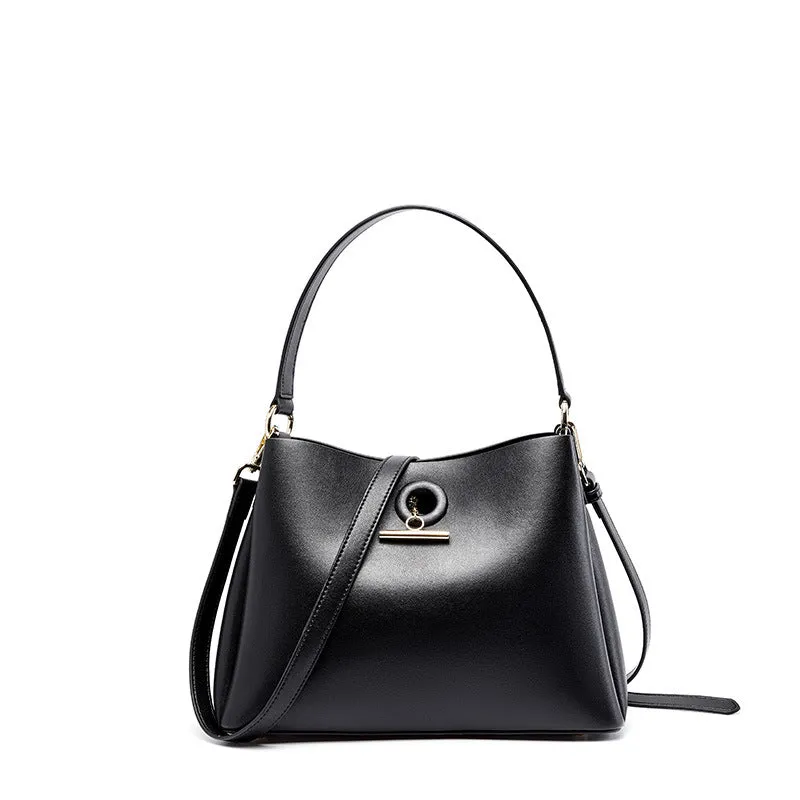 Square Pattern Leather Handbag