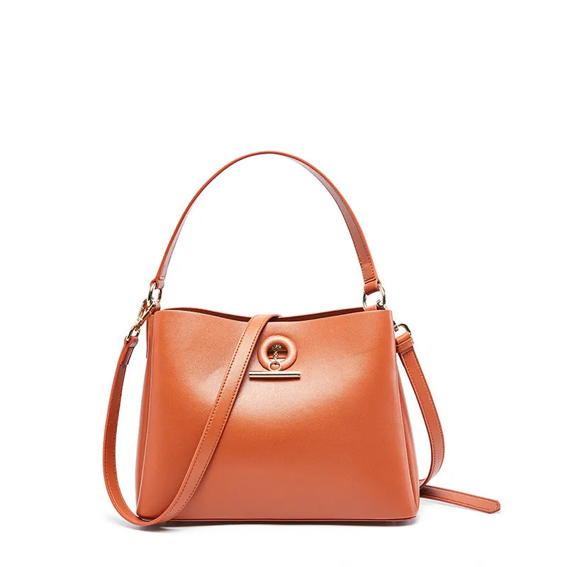 Square Pattern Leather Handbag