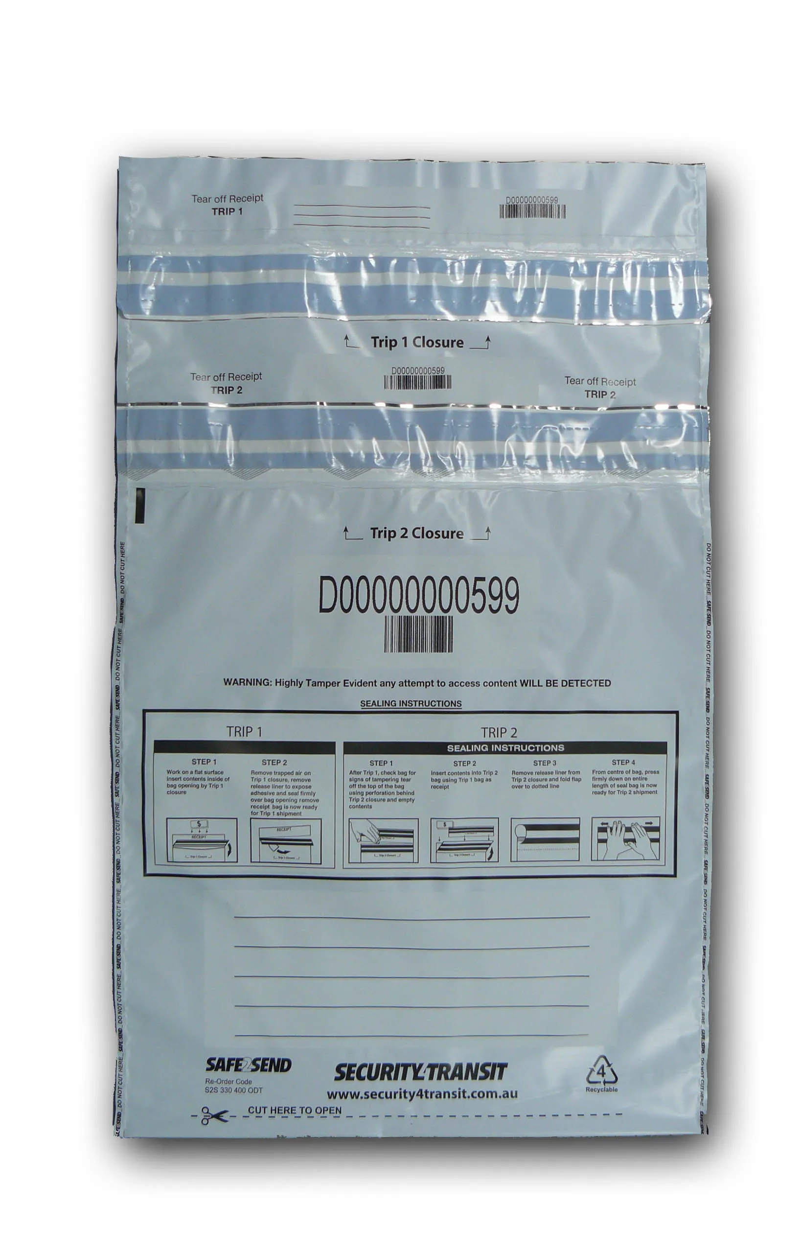 Tamper Evident Bag - Double use