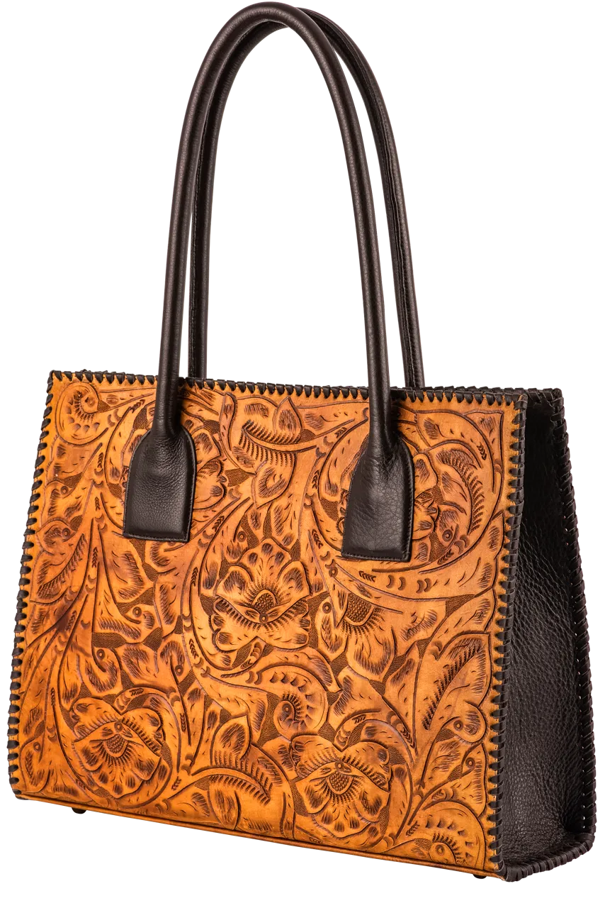 Tan Tooled Handbag