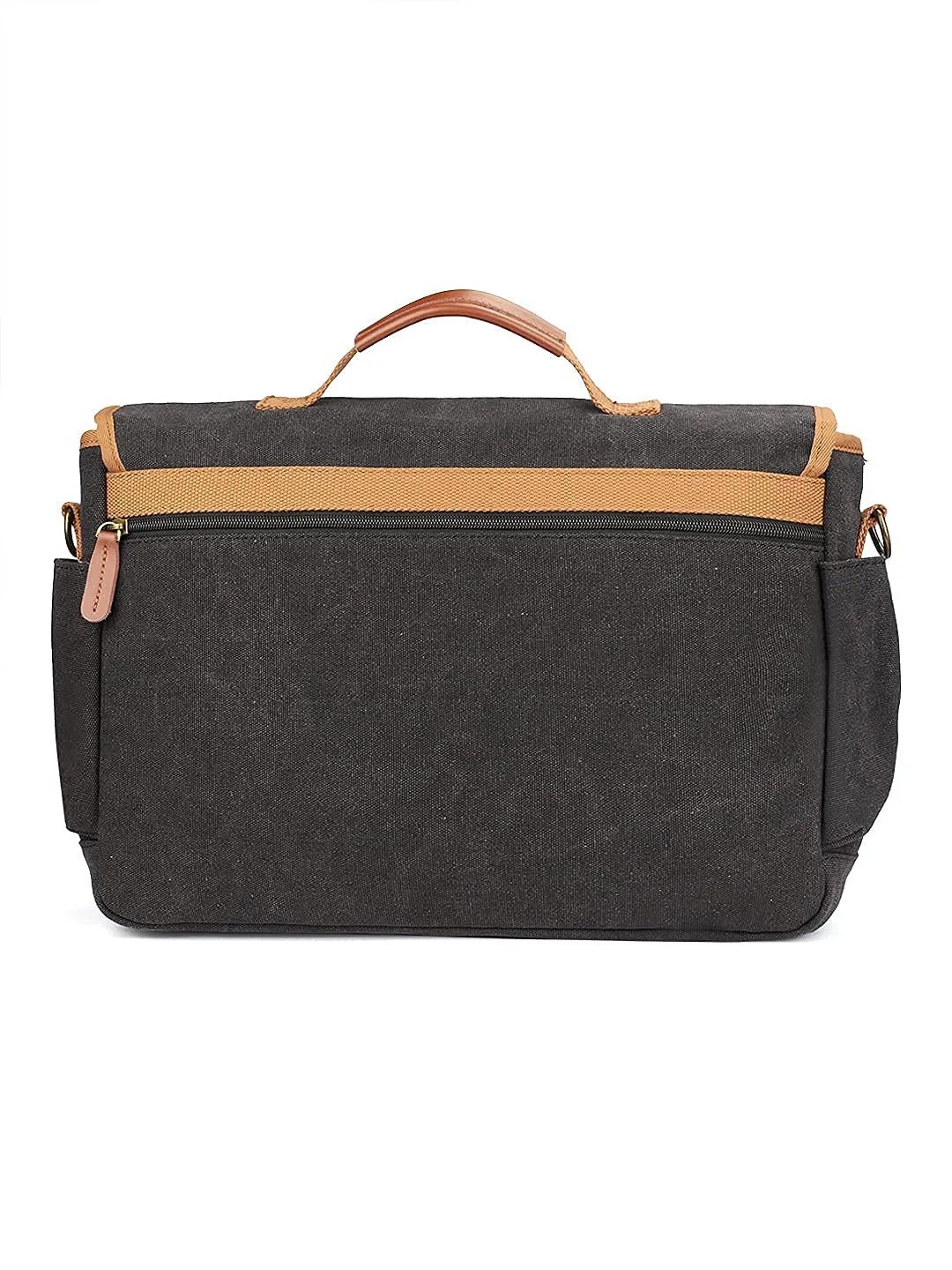 The Clownfish Unisex CoolBELL Canvas 15.6 Inches Laptop Messenger Bag (Black)