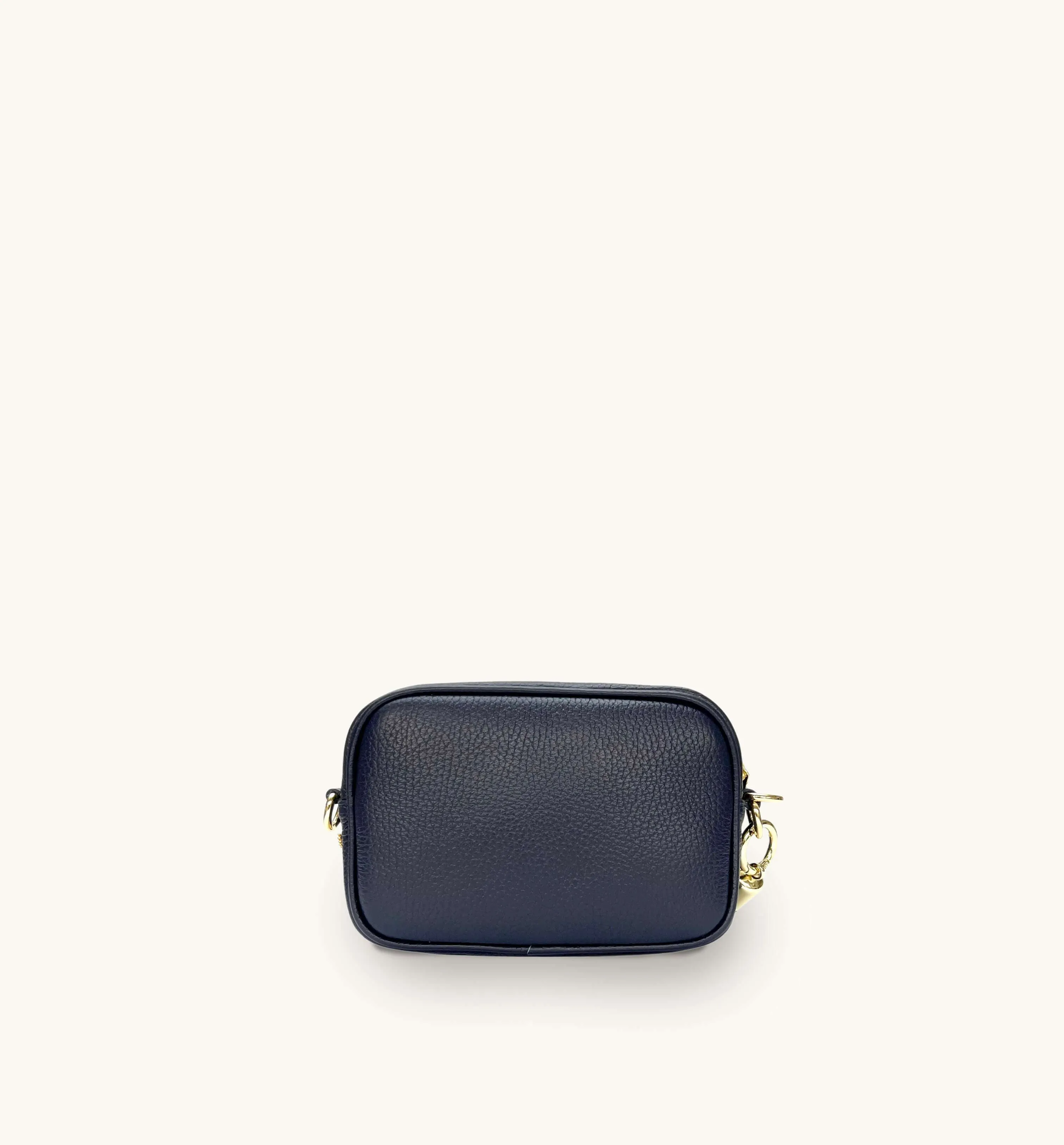 The Mini Tassel Navy Leather Phone Bag