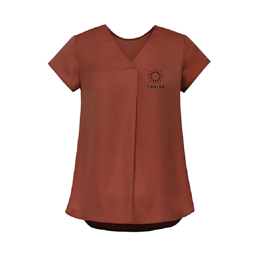 Thrive Medical Kayla V-Neck Pleat Blouse