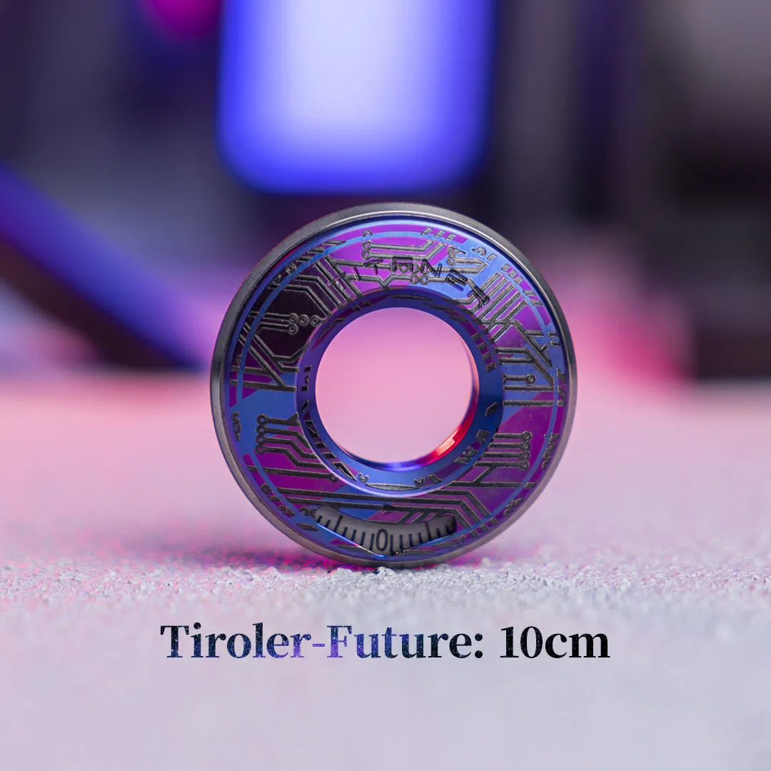 Tiroler: Exquisite Titanium Curve Measure Ring on Fingertips