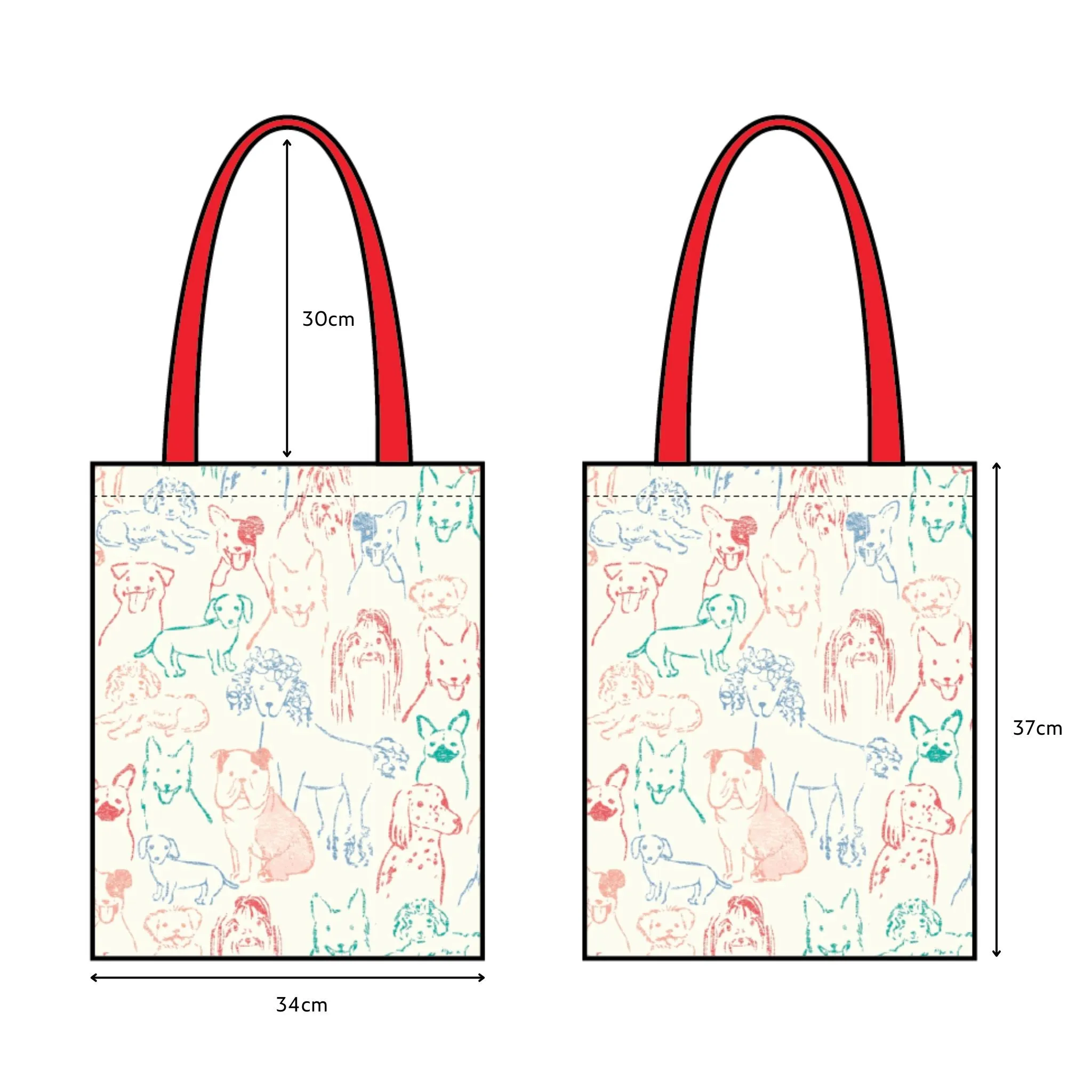 Tote Bag - Colourful Puppies