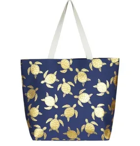 Turtle Tote Bag - Navy/Gold