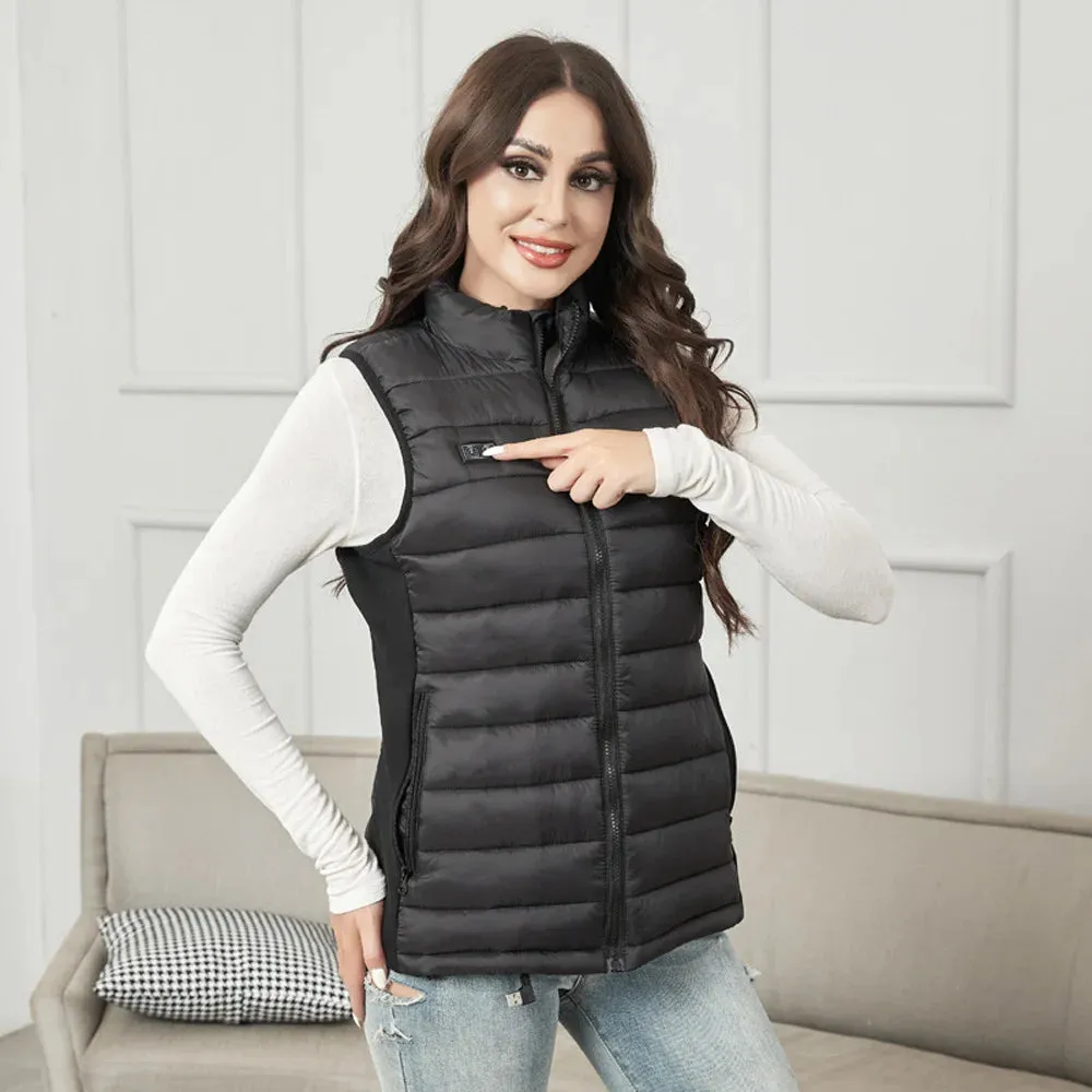 USB Charging Electric Heated Vest for Women Lightweight 4-zone Adjustable Temperature Outdoor Slim Fit Heated Vest