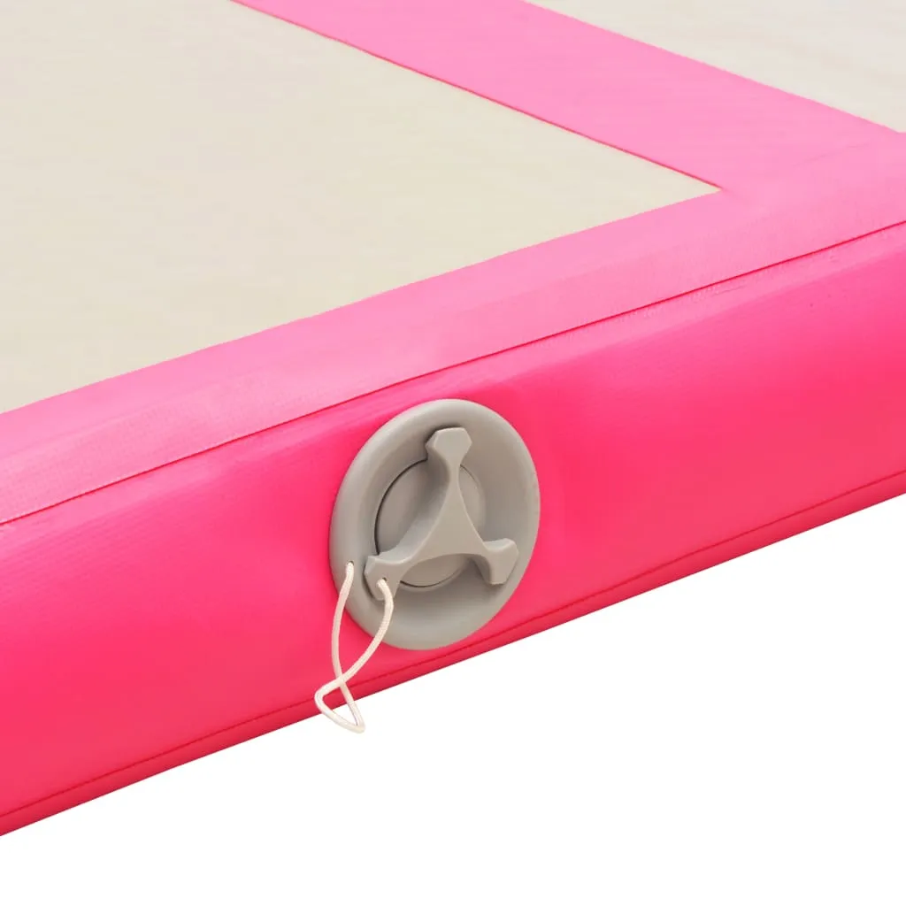 vidaXL Inflatable Gymnastics Mat with Pump 600x100x10 cm PVC Pink