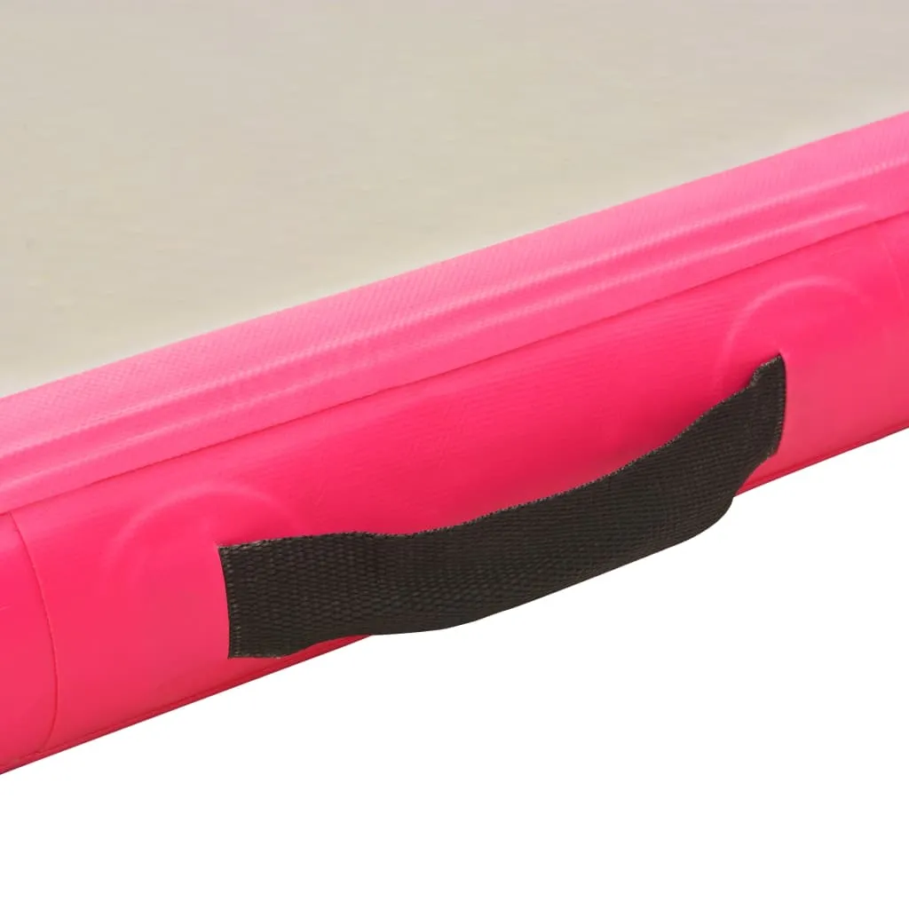 vidaXL Inflatable Gymnastics Mat with Pump 600x100x10 cm PVC Pink