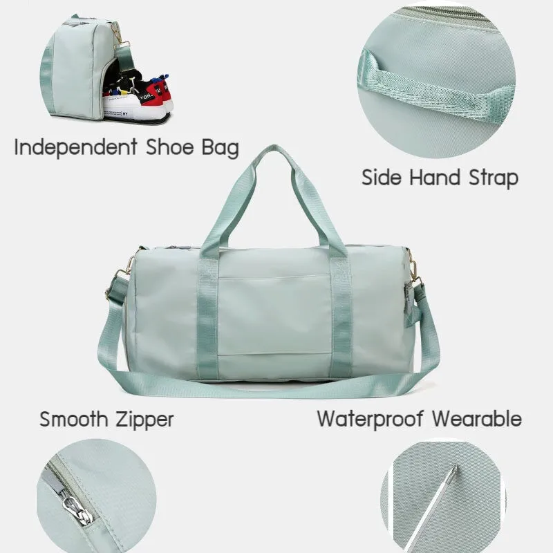 Women Dry Wet Separation Independent Shoe Position Travel Waterproof Anti-Scratch Crossbody Bag