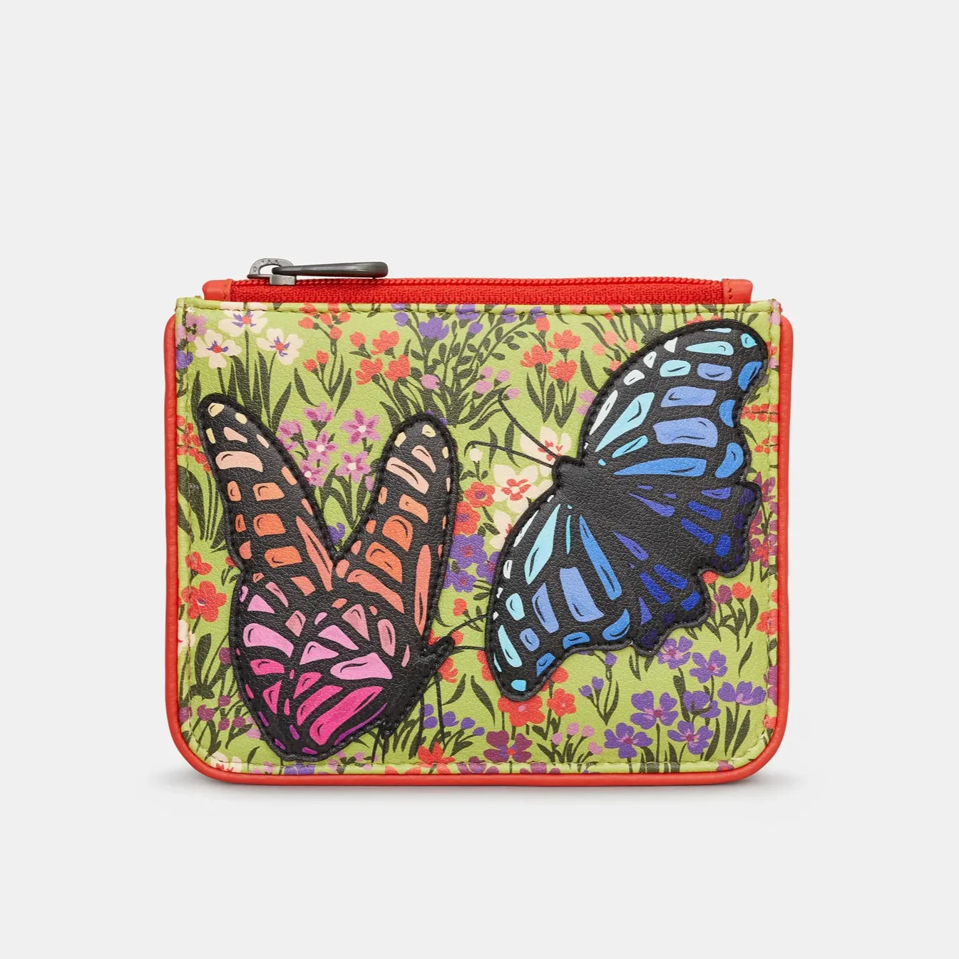 Y1723 Yoshi Beautiful Butterflies Zip Top Purse Multi