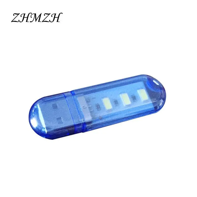 ZHMZH 3LEDs 1.5W Reading Lamps USB Night Lights Mini Book Light Portable U Disk LED Lamp Power Bank Powered 12 colors