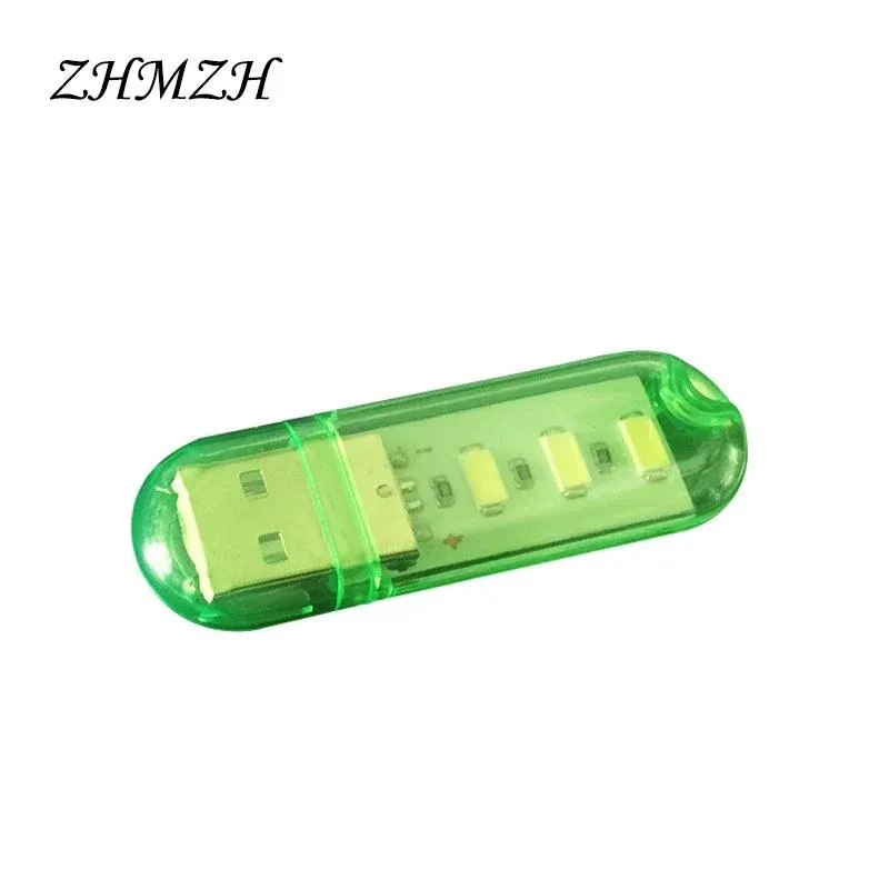 ZHMZH 3LEDs 1.5W Reading Lamps USB Night Lights Mini Book Light Portable U Disk LED Lamp Power Bank Powered 12 colors